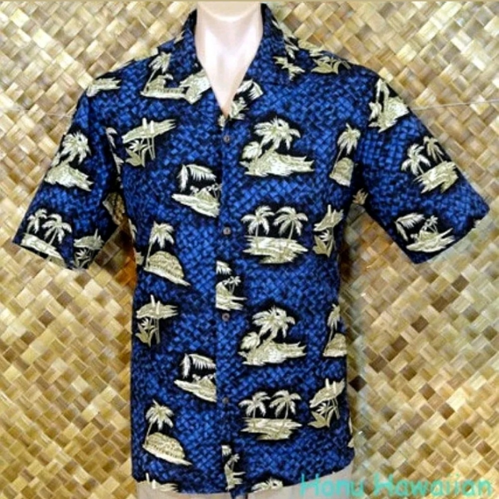 ROYAL CREATIONS mens HAWAIIAN Shirt. Large